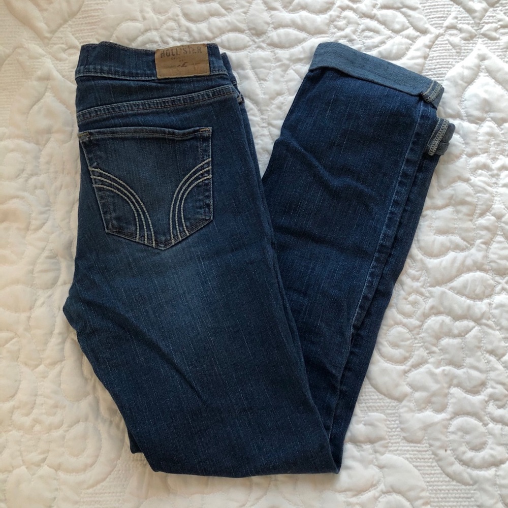 Hollister Dark Washed Cuffed Jeans